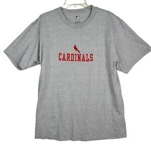 MLB Genuine St. Louis Cardinals Embroidered Logo T-Shirt Gray  Red L